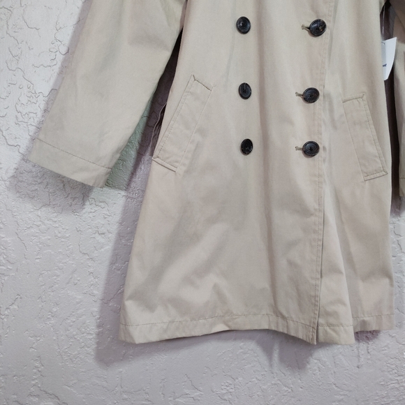 Old Navy Water Resistant Trench Coat Tan Size XS NEW - Picture 5 of 16